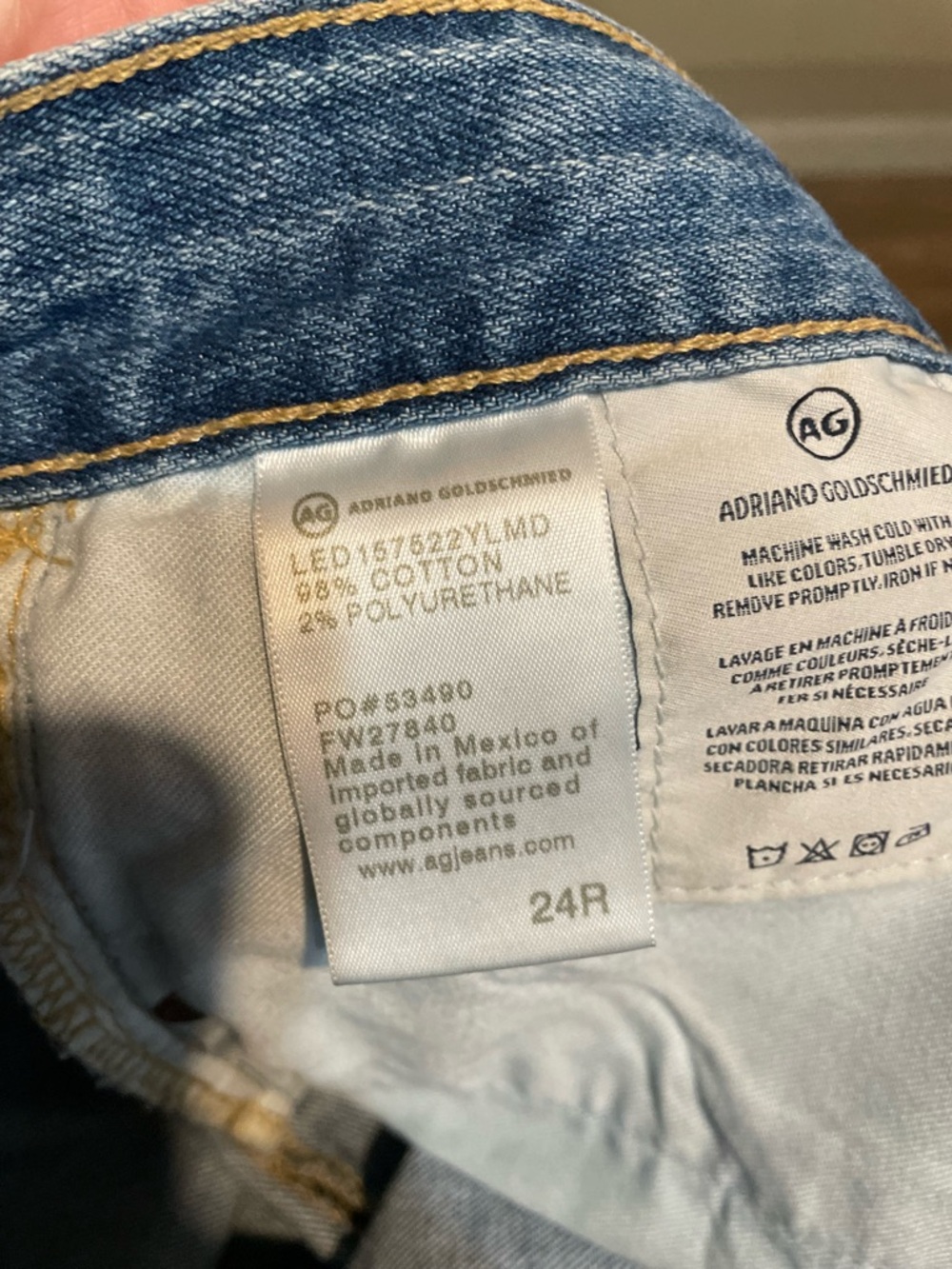 AG AG-ED Denim The Ex-Boyfriend Slouchy Slim Destroyed Jeans Size 24R - Picture 10 of 10
